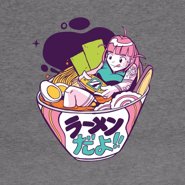 Gamer Girl in a Bowl of Ramen by SLAG_Creative